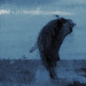 Springende Walvis im stil 'Deep Blue' von Whale & Sons