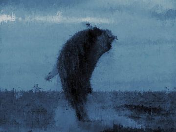 Springende Walvis im stil 'Deep Blue' von Whale & Sons