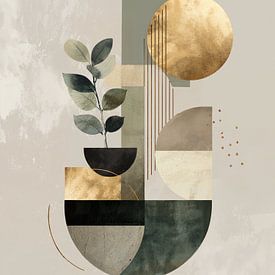 Composition géométrique botanique moderne sur IamHome Studio