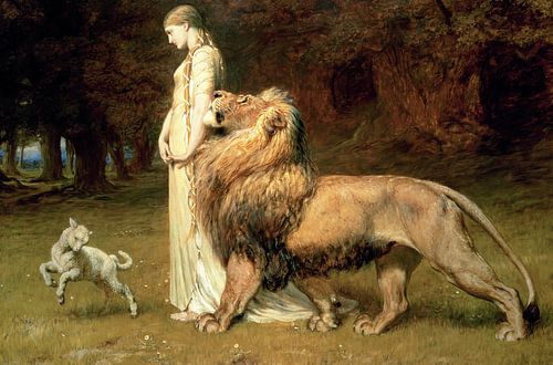 Briton Riviere,Una En Leeuw Van Spensers Faerie Queene, 1880