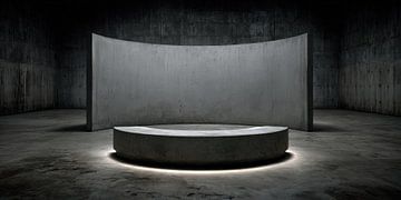 Betonraum mit ruhigem Zentrum von Klaus Tesching - Art-AI