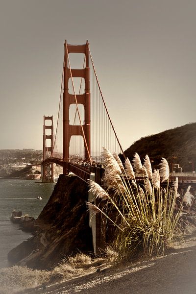 Golden Gate Bridge | Vintage van Melanie Viola