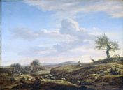 Heuvelachtig landschap met hoge weg, Adriaen van de Velde, 1660 - 1672 van Schilders Gilde thumbnail