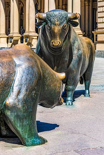 Stier en beer voor de beurs in Frankfurt am Main