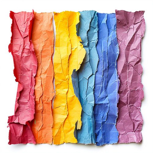 gekleurde stukken papier