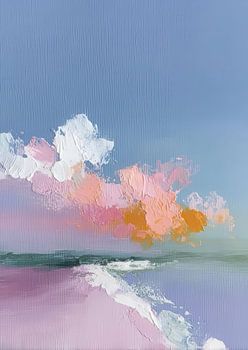 Pastel strand - Abstract olieverfschilderij