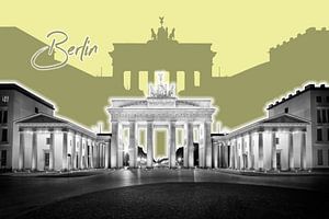 BERLIN Brandenburger Tor | Graphic Art | gelb