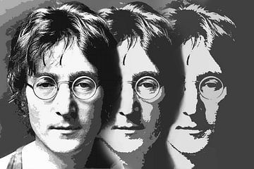 John Lennon, Digitally Edited Portrait by Gert Hilbink