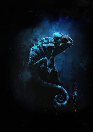 Peinture du caméléon néon