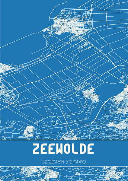 Plan d'ensemble | Carte | Zeewolde (Flevoland) par Affiches de lieux
