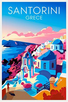 Santorini, Greece. by Poster Art Shop
