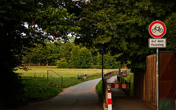 A bicycle path through the park