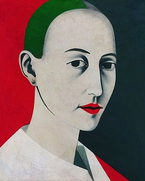 Abstract portret van een vrouw 12 van Jan Keteleer