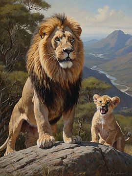 The king of Africa with his son by Patrick Dumee