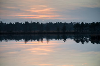 Reflection with sunset in nature