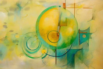 Abstrakte, grüne, geometrische Formen - 4 von Joriali Abstrakte Kunst