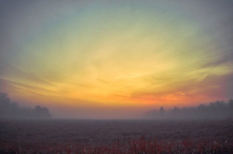enchanted sunrise in an autumn landscape by Miny'S