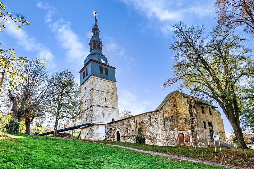 A view of the leaning church tower of Bad Frankenhausen by Andreas Völkel
