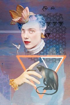 Trinity (1 of 4) greyish blues & peach