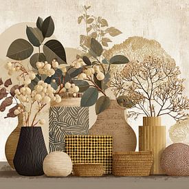 Botanicals und Texturen zusammen von Blickfänger Gemälde