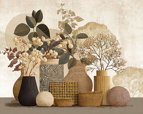 Botanicals and Textures Together by Eye catching paintings