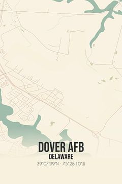 Alte Karte von Dover Afb (Delaware), USA. von Rezona