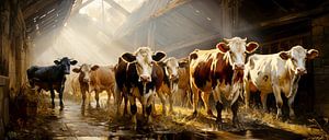 Tableau des vaches dans l'étable