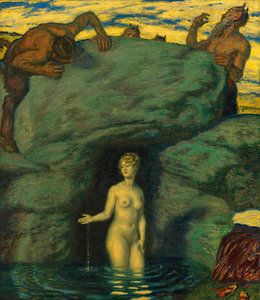 Franz von Stuck - Von Faunen belauschte Frühlingsnymphe (1911) Franz von Stuck - Regenbogenlandschaft (1927) Franz von Stuck - Reiterskizze zur 