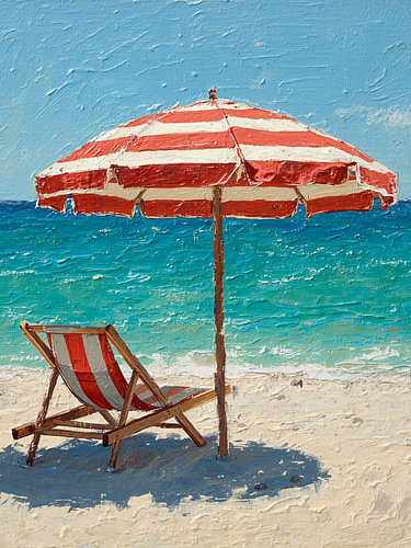 Ölgemälde „Sommerstrand“
