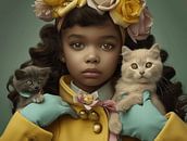 Fine art portrait "Me and my cats" by Carla Van Iersel thumbnail