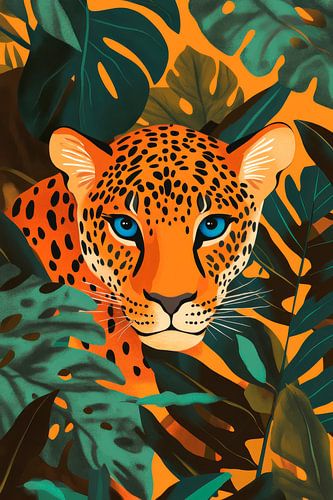 Grote kat in de groene jungle