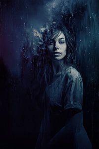 Frau im Regen