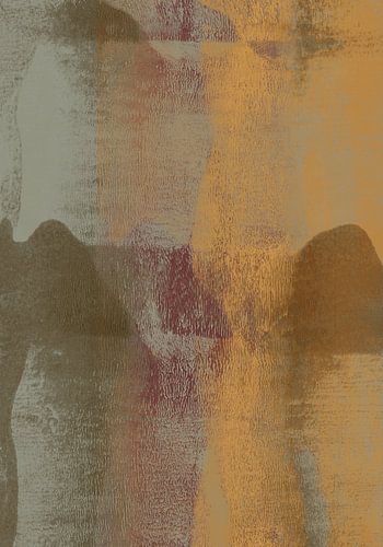 Okergeel, olijfgroen, donkerrood. Natuurlijk patroon.