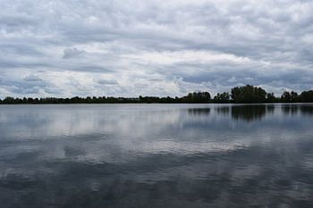 Reflection of clouds in water;