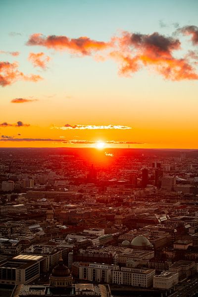 Sunset over Berlin from TV tower by Leo Schindzielorz