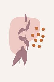 Leaves in pastel colors. Modern boho botanical no. 5 by Dina Dankers