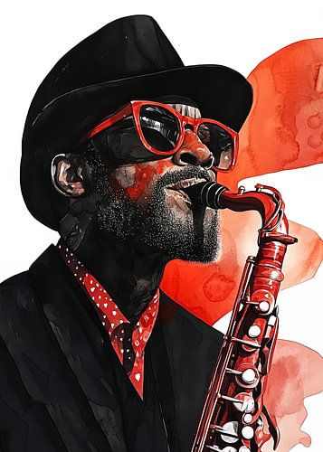 Saxophonist Musikantenkunst #Saxophonist von JBJart Justyna Jaszke