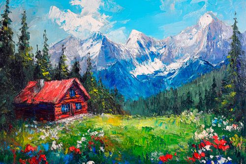 Alpine Hütte Landschaft
