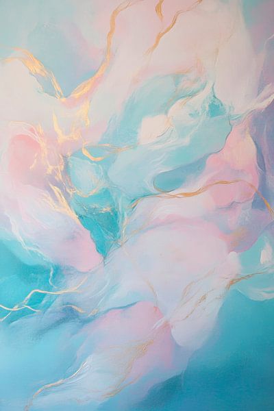 Zachte pastelkleuren in beweging van Poster Art Shop
