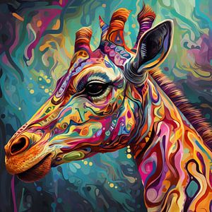 Psychedelische Kunst Giraffe