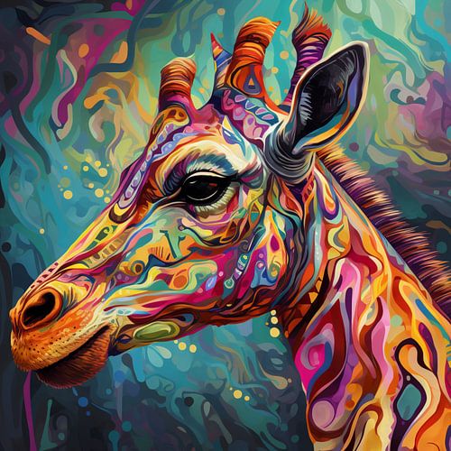 Psychedelische kunst Giraf