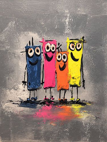 Bunte Figuren | Freunde in bunter Freude