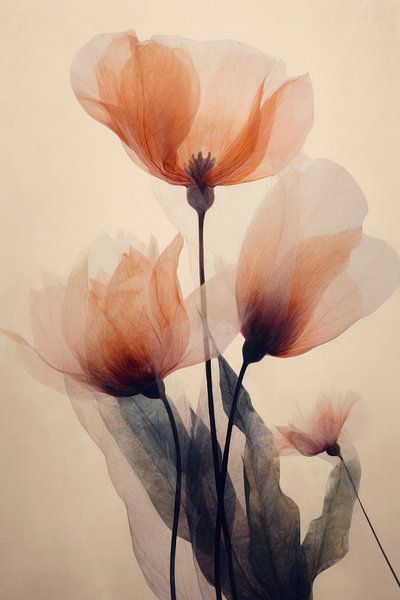 Parchment Flowers No 1 by Treechild