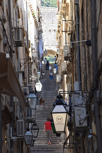 A narrow street with steps in Dubrovnik 2