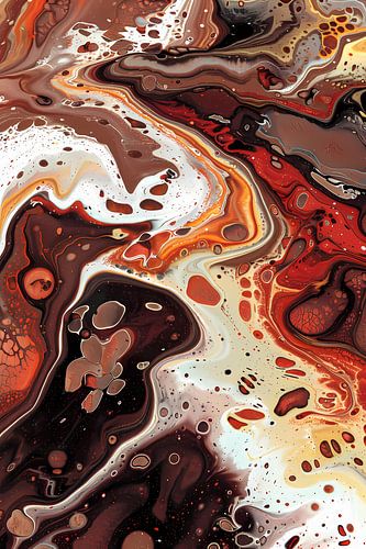 Dynamische abstracte kleurenexplosie op canvas