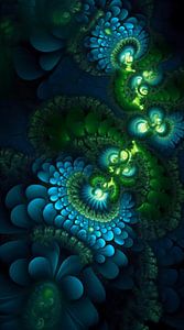 fractales bleu-vert