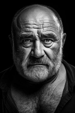 Zwart-wit portret van BEARpictureart