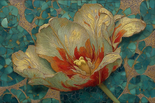 Gilded Bloom – Turquoise Mosaic