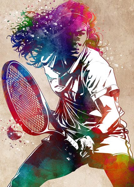 Tennis player sport art #tennis by JBJart Justyna Jaszke