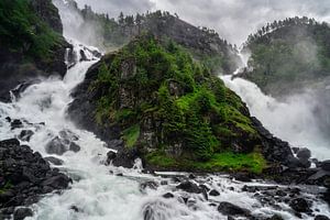 Låtefossen Wasserfall Norwegen